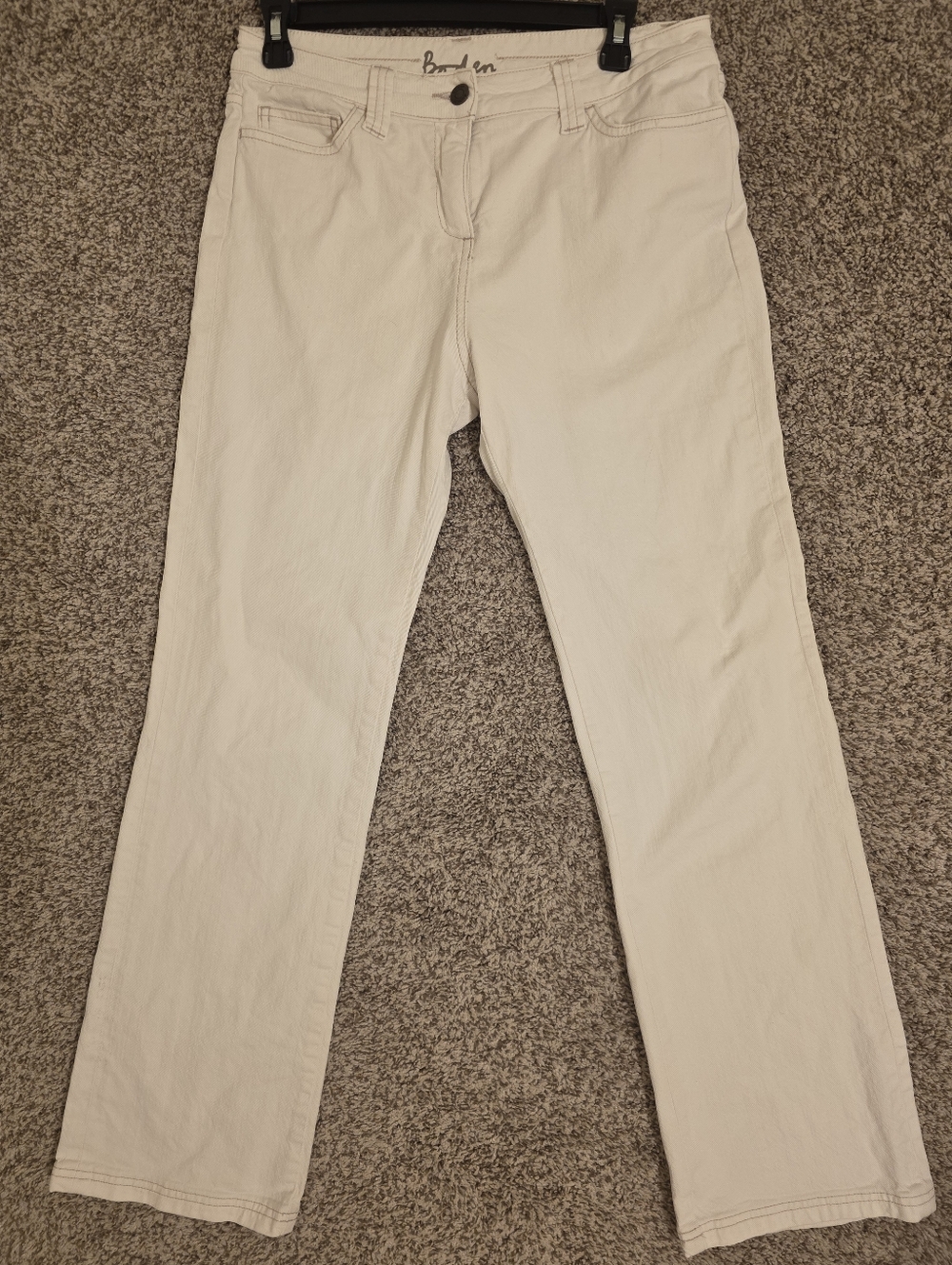 Boden Women Ecru Straight-Leg Denim Size 12 UK